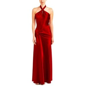 Red Satin Like Gown Size 8